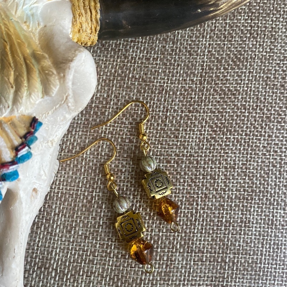 Southwestern Beaded Earrings - Handmade by Me